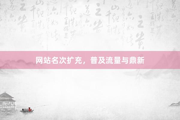 网站名次扩充，普及流量与鼎新